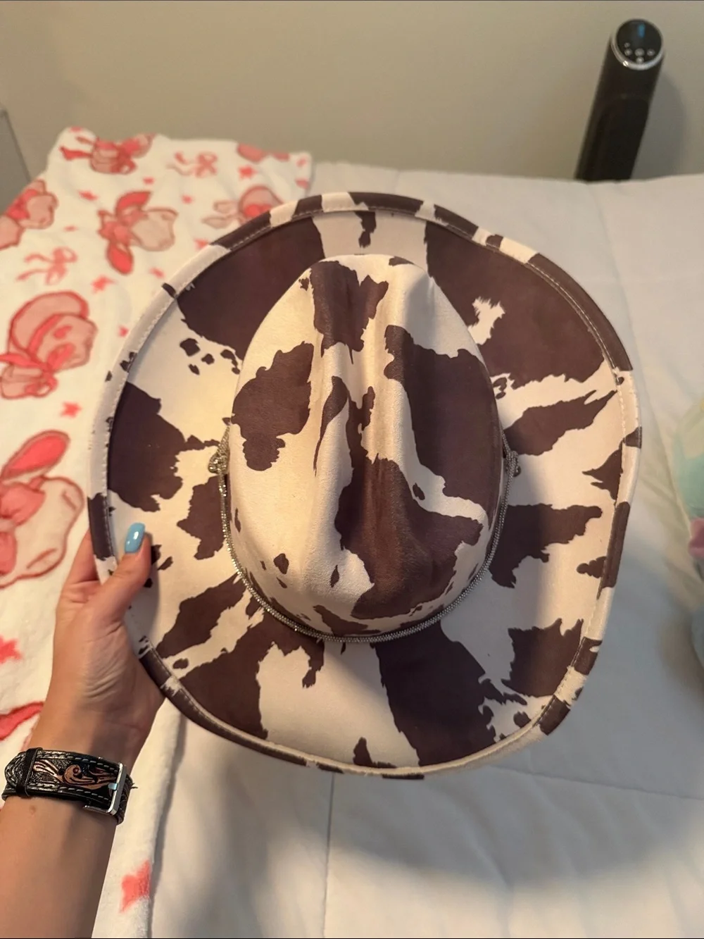 Cowprint Cowboy Hat - Brown and White